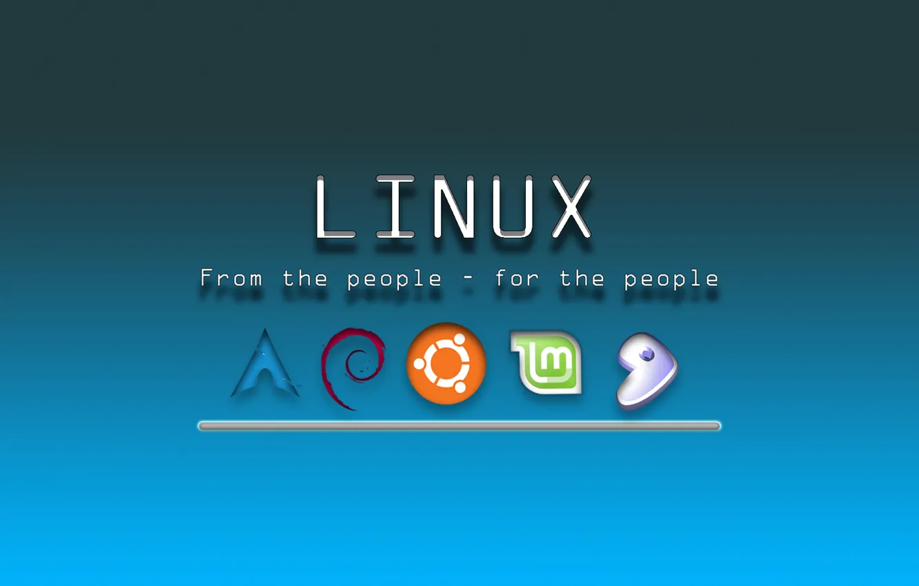 Фото обои Linux, laptop, system