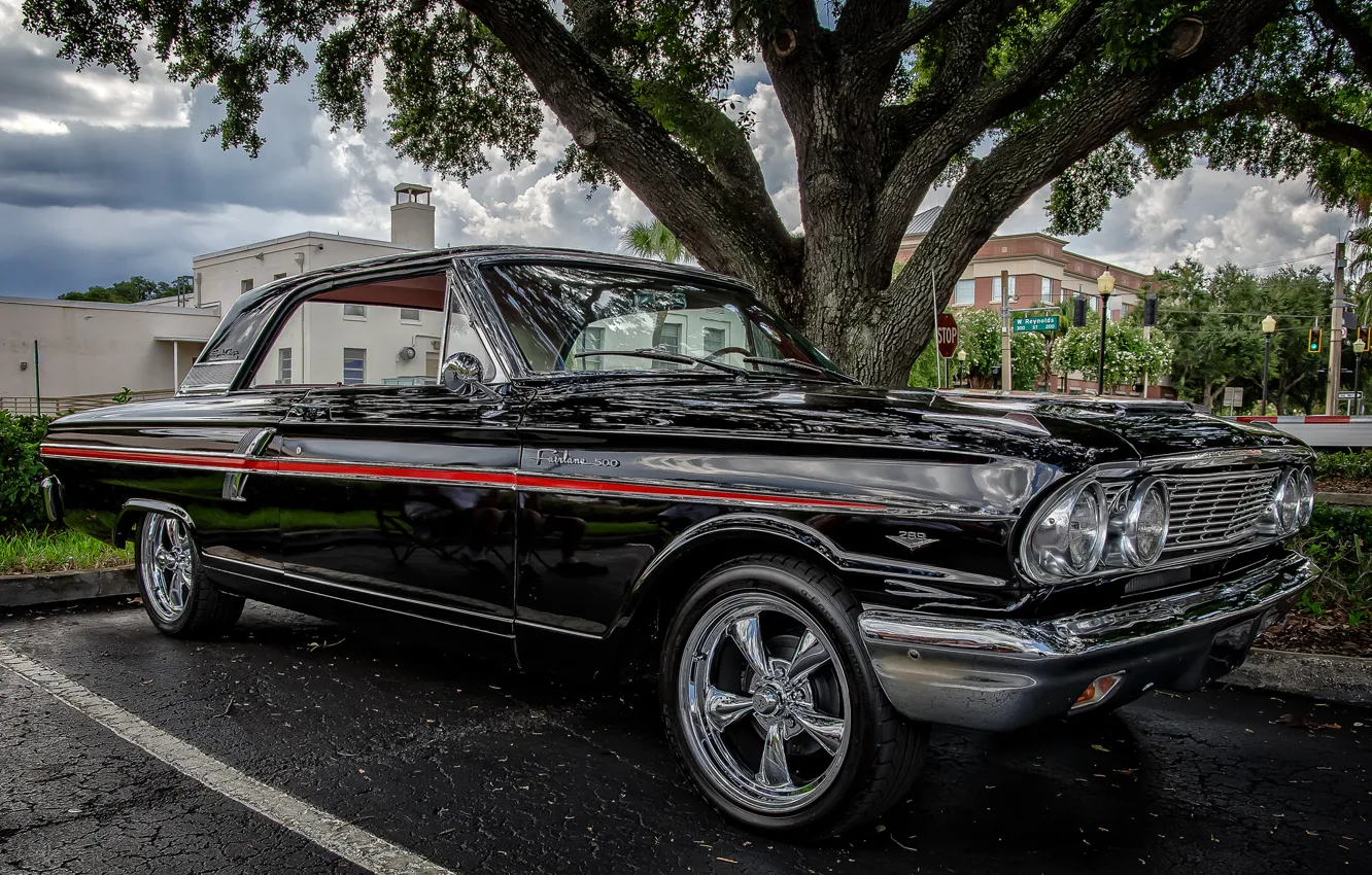 Фото обои ретро, классика, Ford Fairlane, 1964 Ford Fairlane 500 Sports Coupe