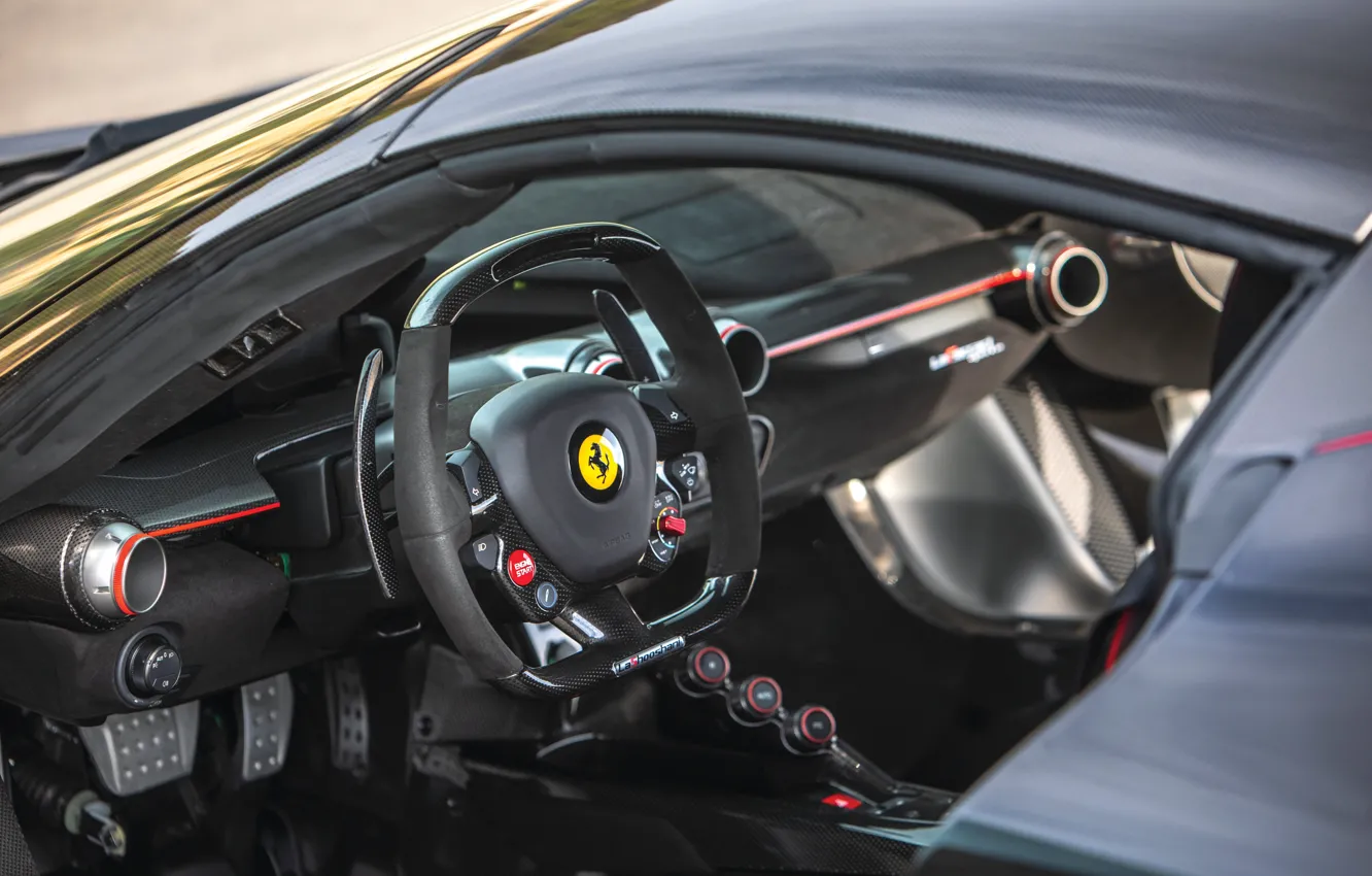 Фото обои Ferrari, LaFerrari, steering wheel, Ferrari LaFerrari Aperta