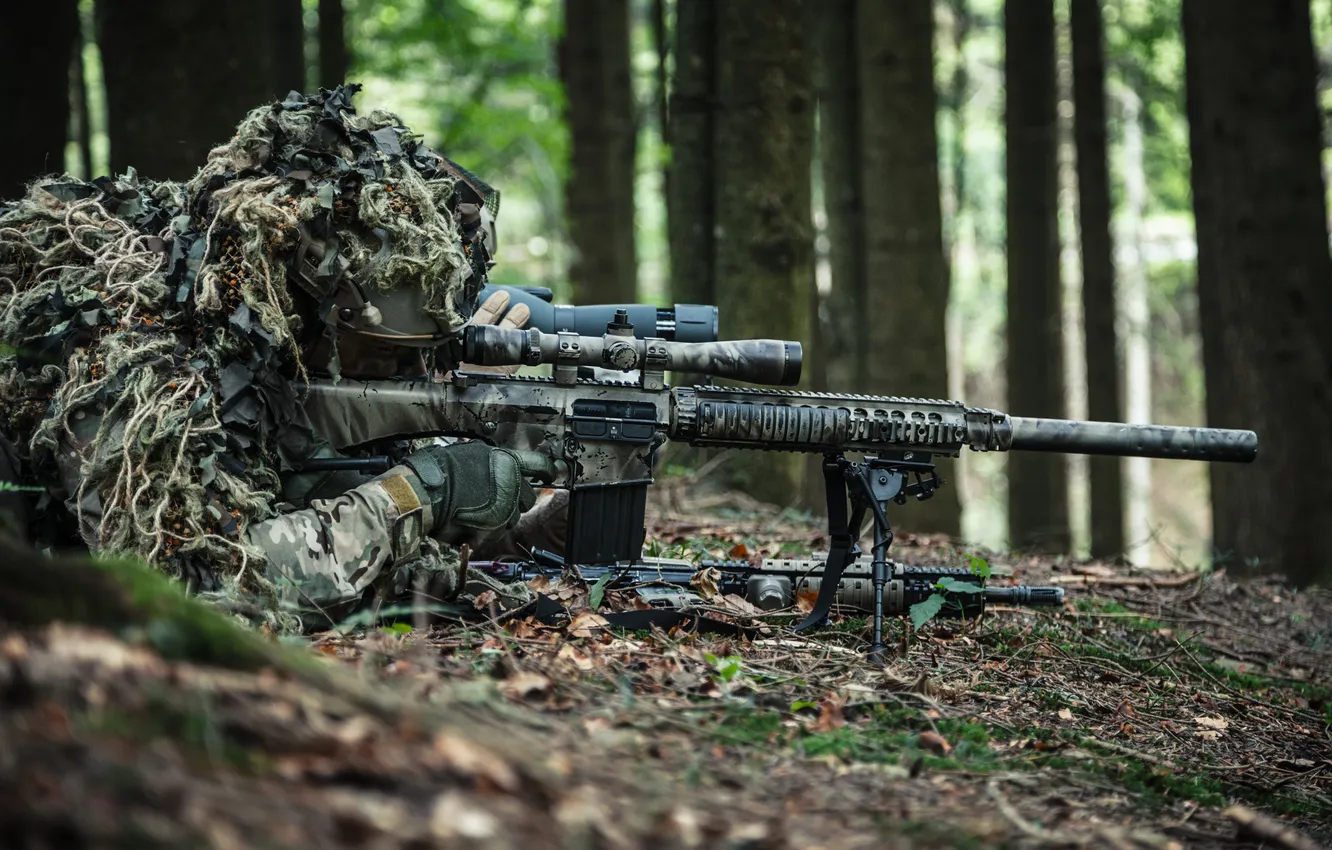 Фото обои soldier, special, sniper, states, suit, tactics, troops, tactical