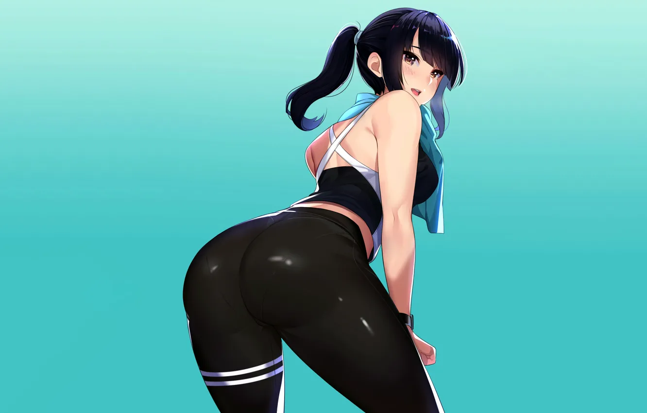 Фото обои girl, sexy, ass, long hair, anime, beautiful, pretty, butt