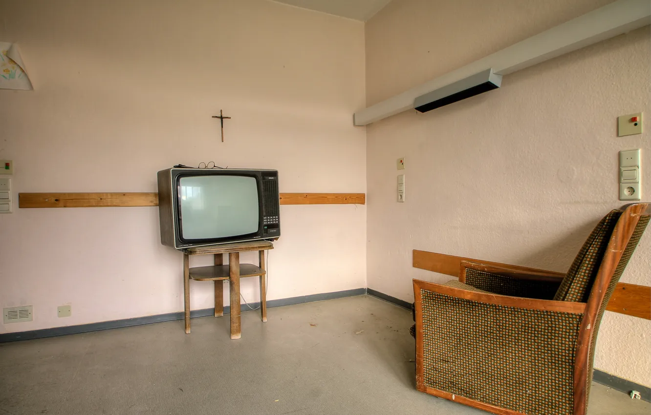 Фото обои комната, кресло, телевизор