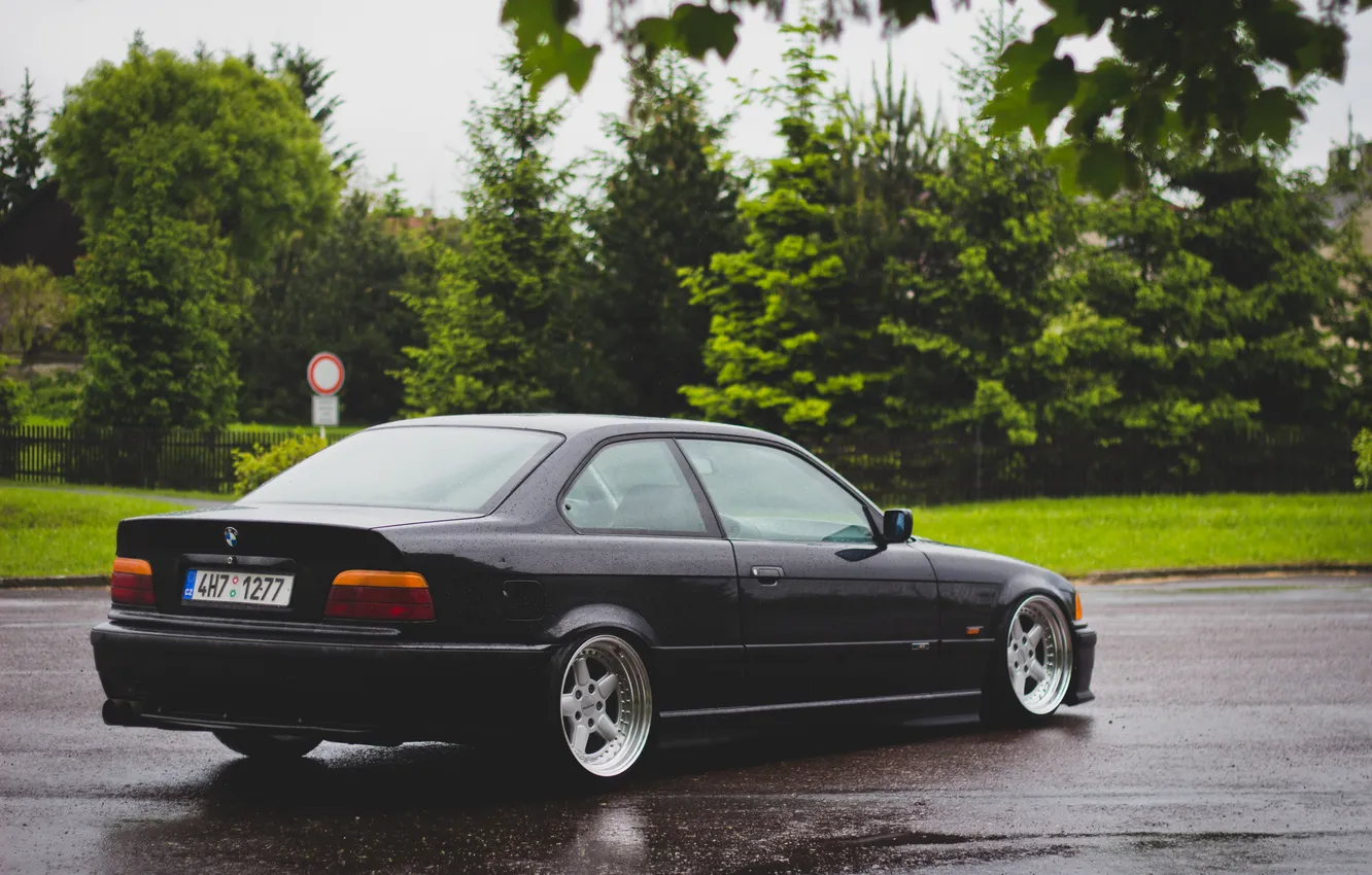 Фото обои бмв, BMW, черная, black, tuning, E36