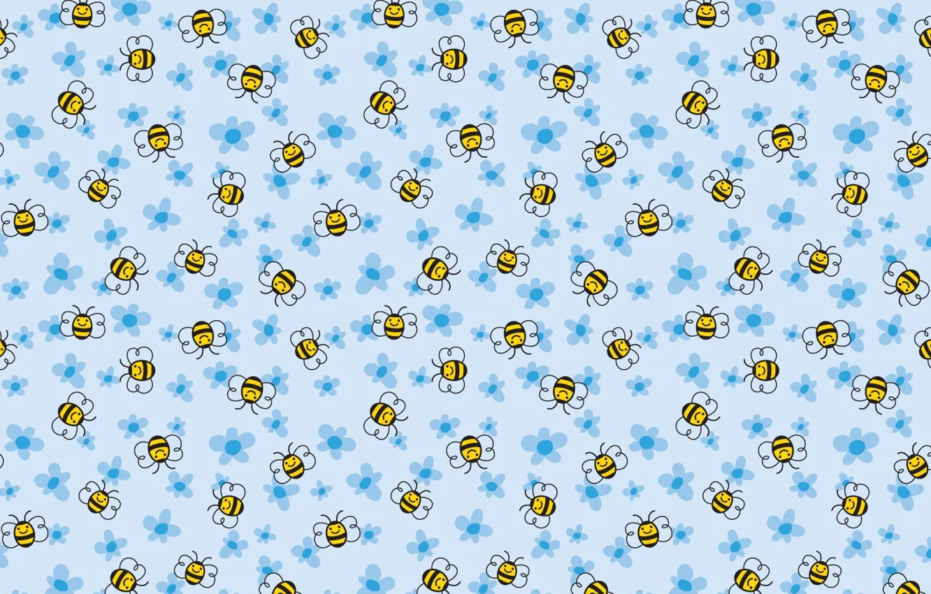 Фото обои фон, текстура, арт, пчёлка, цветочек, дентская