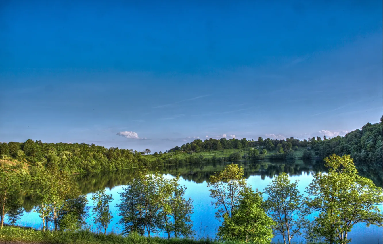 Фото обои небо, природа, озеро, германия, Ellscheid