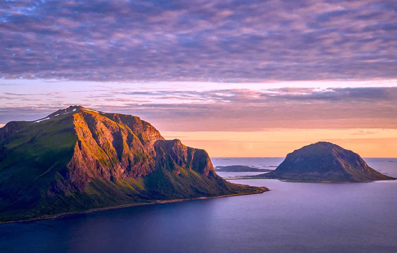 Фото обои sky, landscape, coast, nature, water, mountains, clouds, island
