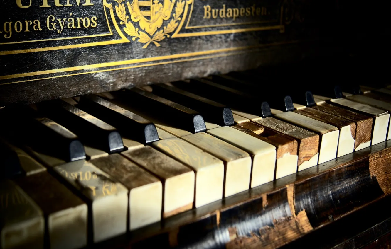 Фото обои музыка, клавиши, старое, пианино