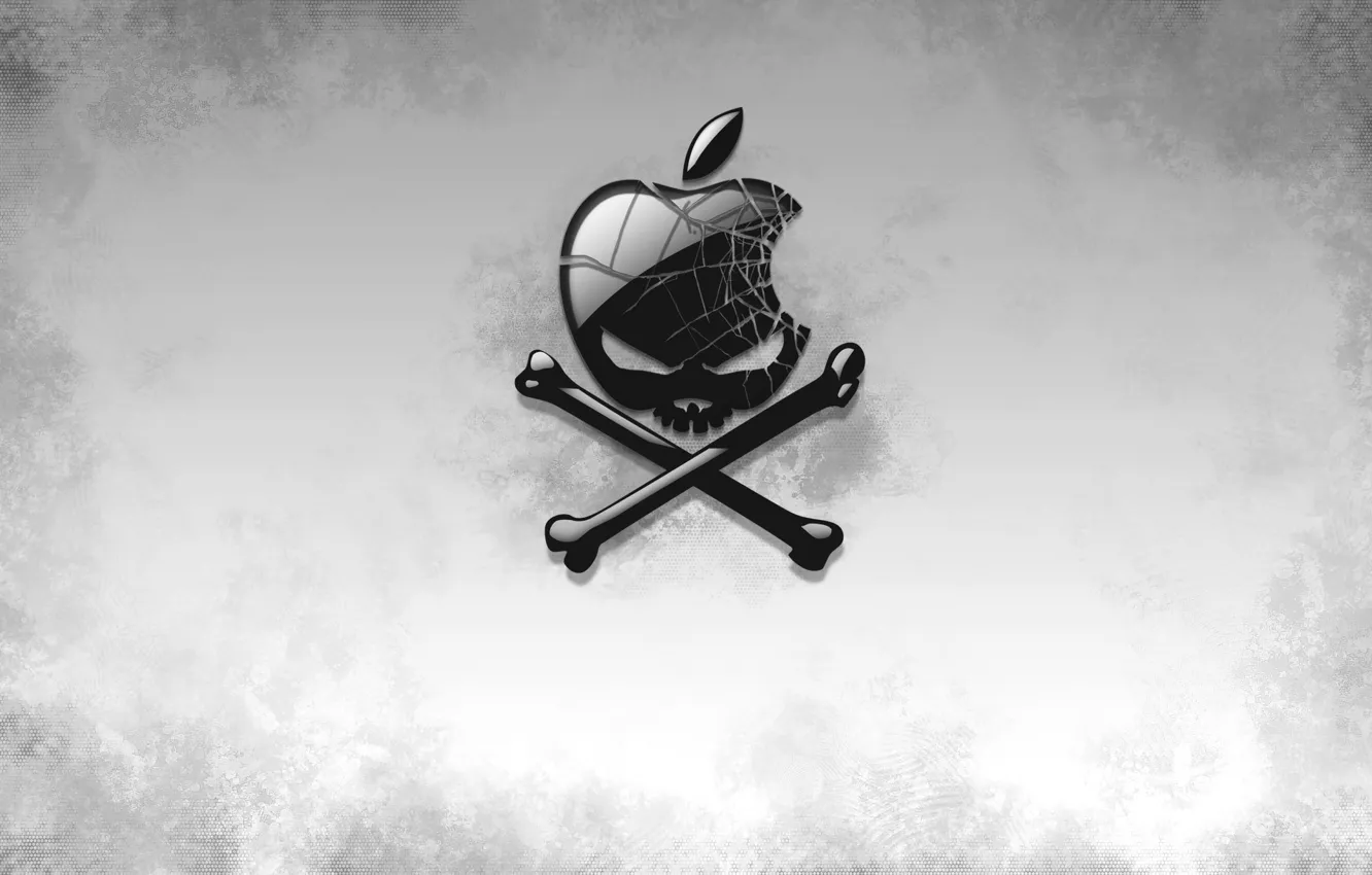 Фото обои Apple, Череп, Веселый Роджер, Пиратство