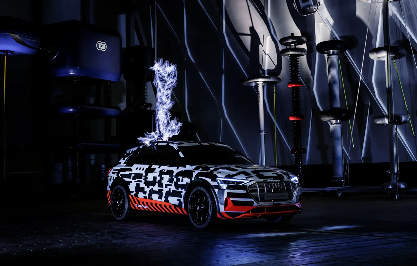 Фото обои Audi, Prototype, 2018, электромобиль, E-Tron
