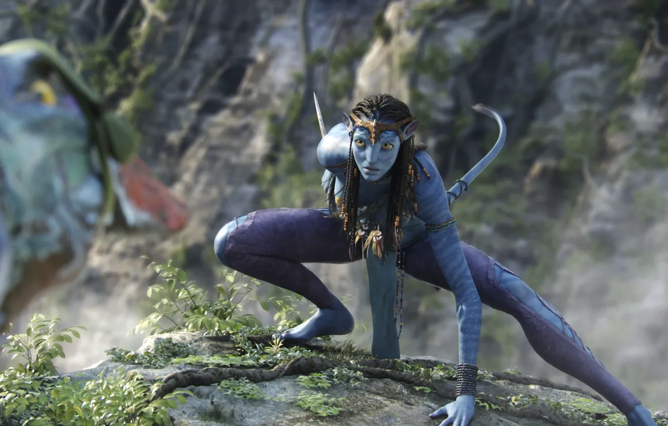 Фото обои Avatar, Neytiri, Zoe Saldana, Na'vi