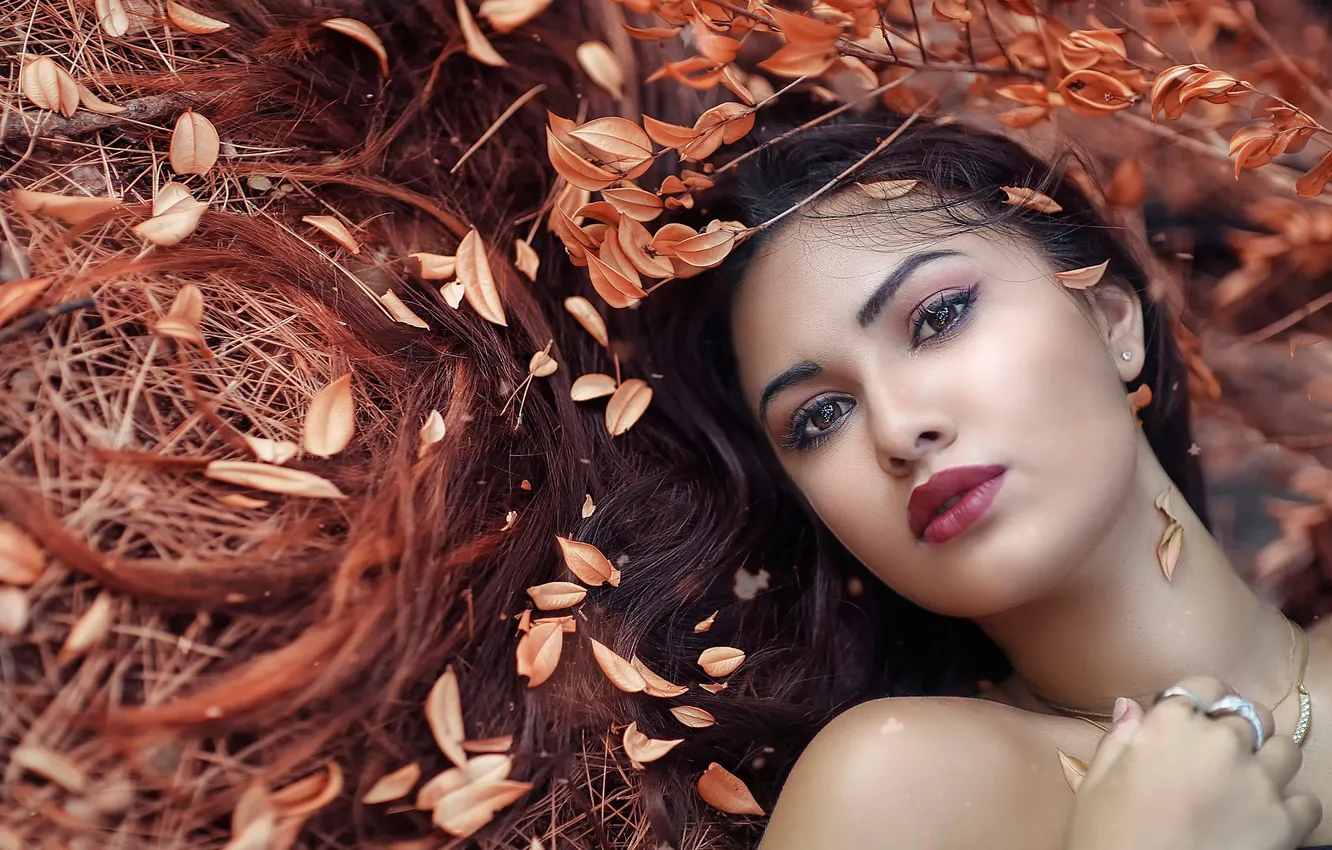 Фото обои макияж, краски осени, Alessandro Di Cicco, The colors of Autumn