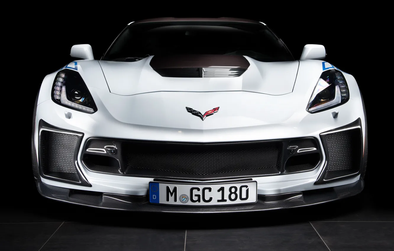 Фото обои Z06, Corvette, Chevrolet, вид спереди, 2018, Geiger, Carbon 65 Edition