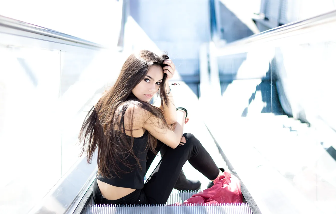 Фото обои взгляд, девушка, фон