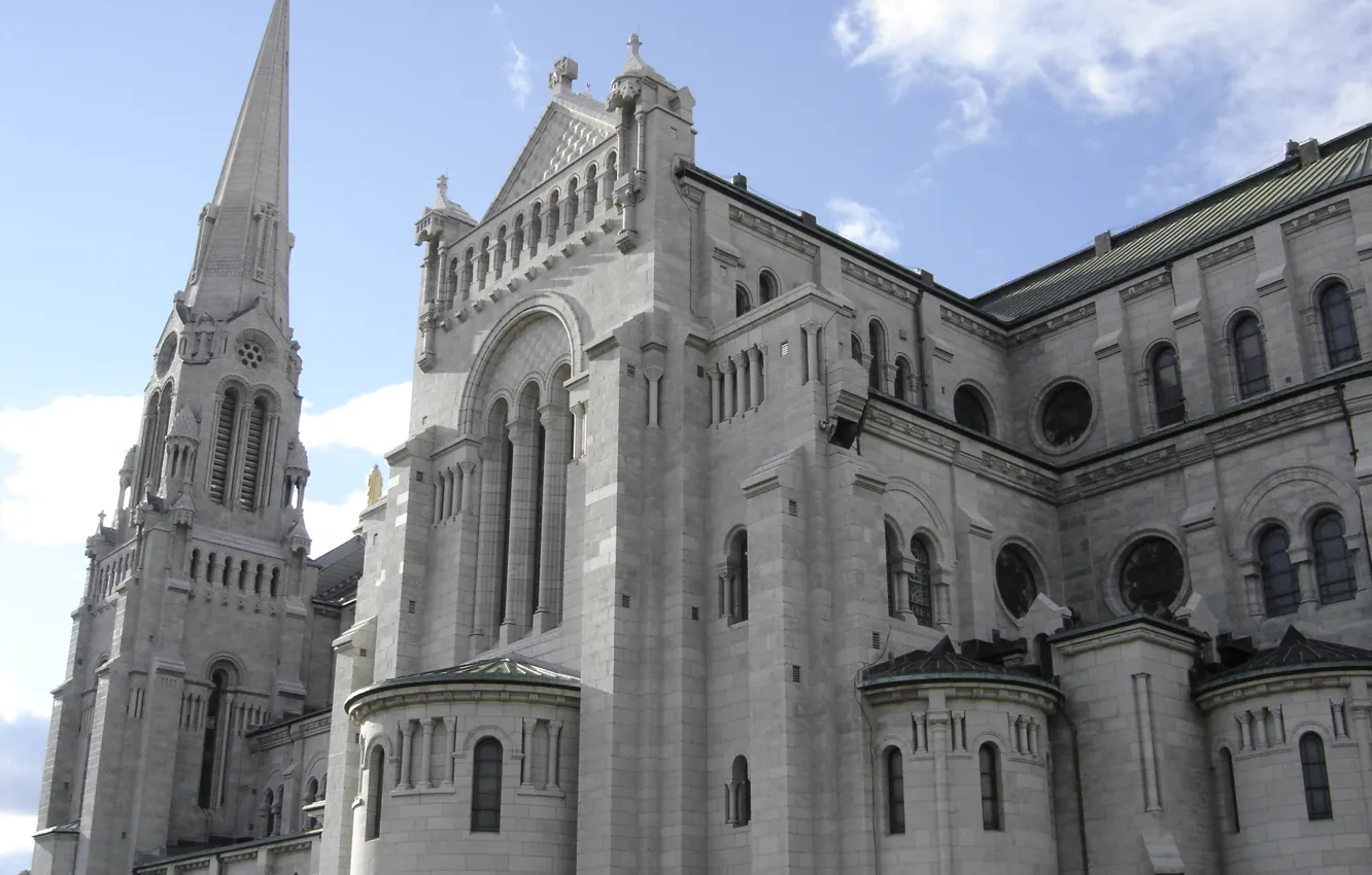 Фото обои Cathedral, Quebec, Basilica, Sainte-Anne-de-Beaupré, St. Anne de Beaupre