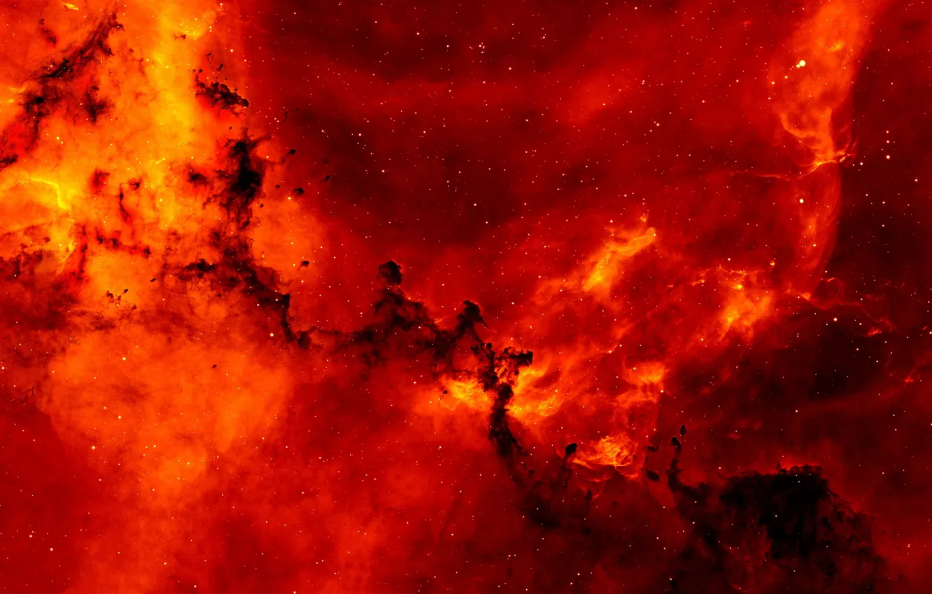 Фото обои Red, Clouds, Star, Space, Galaxy, Nebula, Cosmos