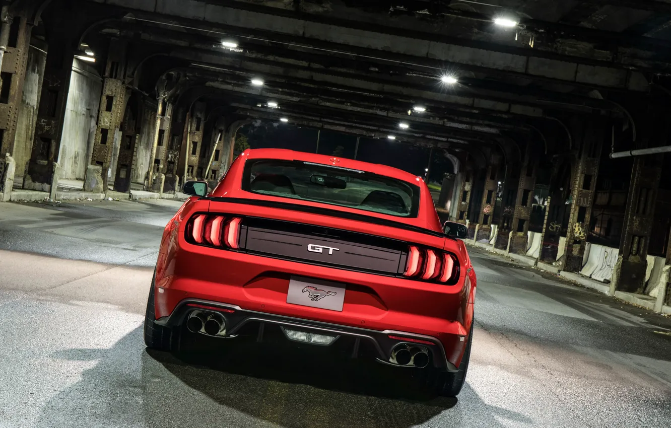 Фото обои Ford, вид сзади, 2018, Mustang GT, Level 2 Performance Pack