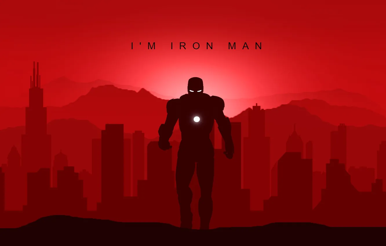 Фото обои minimal, art, marvel, iron man, superheroes, avengers, vector art