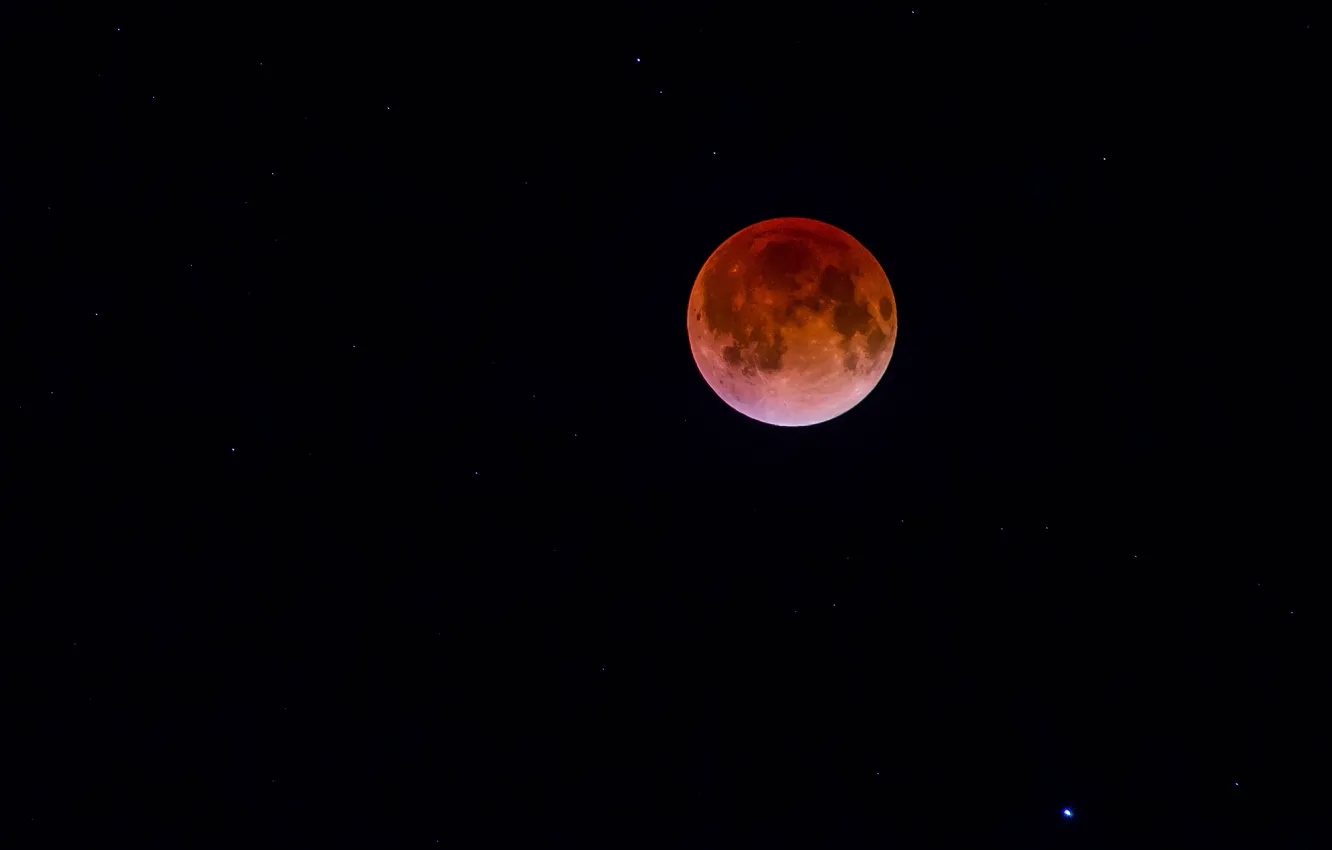 Фото обои луна, лунное затмение, кровавая луна, Blood Moon, апрель 2014