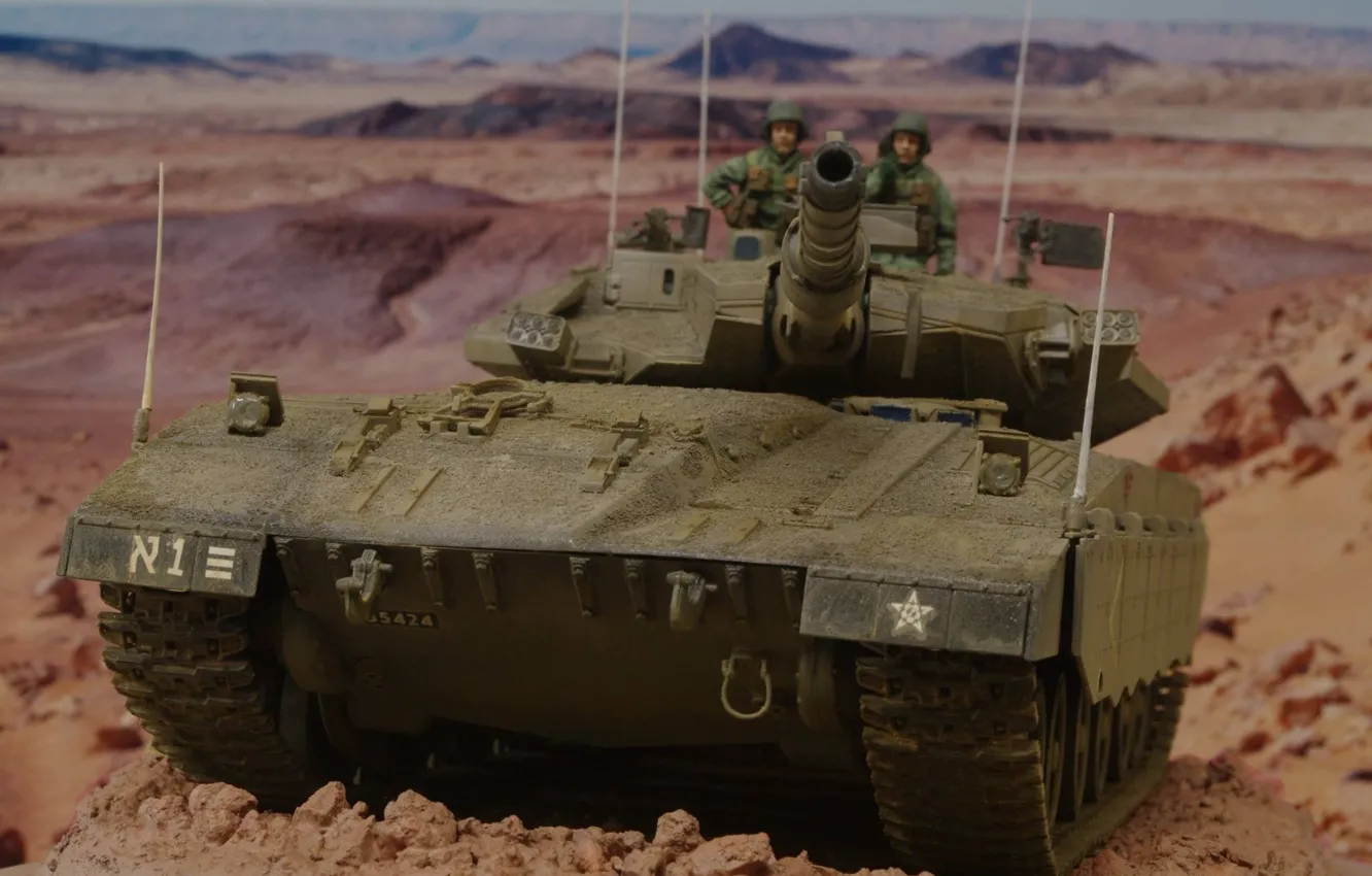 Фото обои игрушка, танк, боевой, моделька, Merkava, Mk 3D