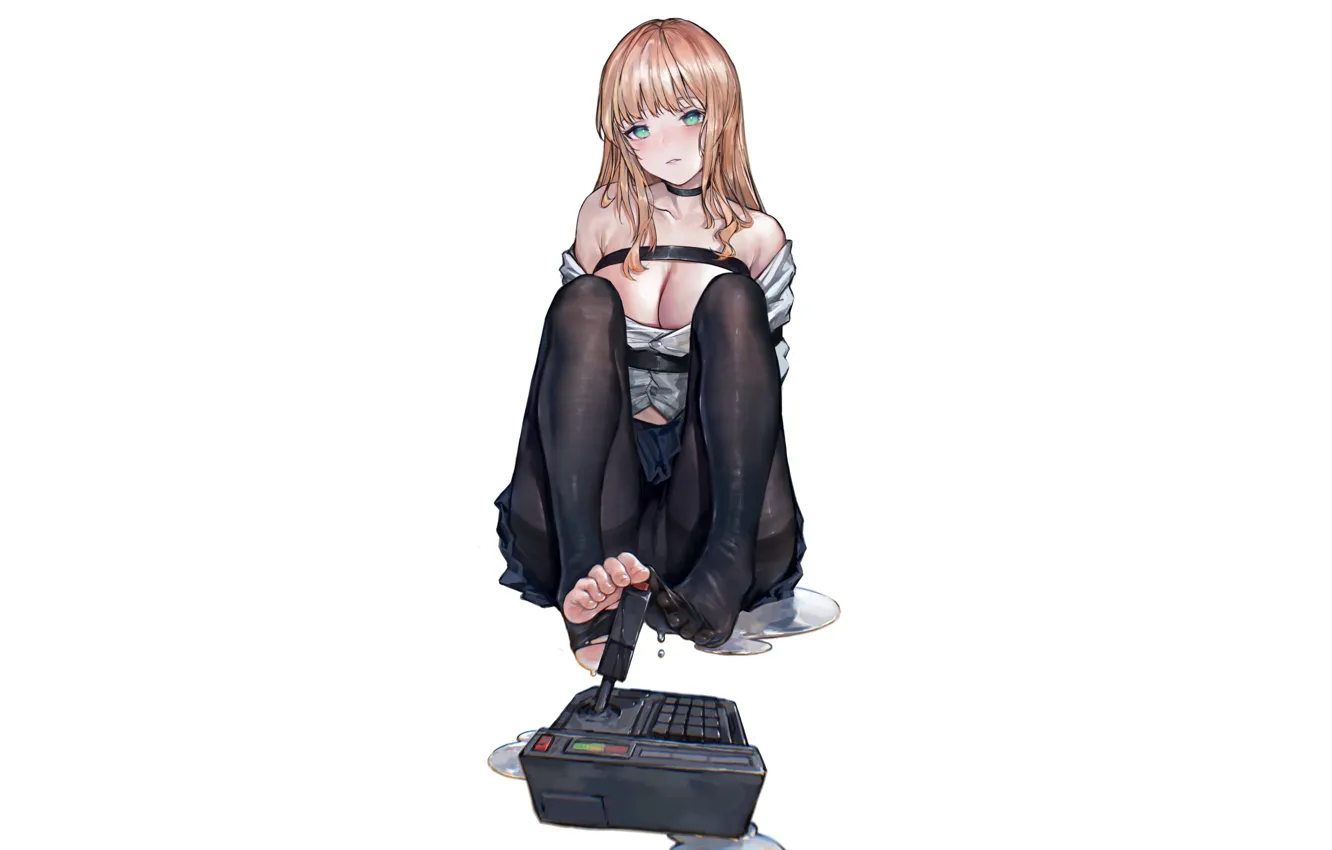 Фото обои kawaii, girl, hot, sexy, wet, boobs, anime, controller