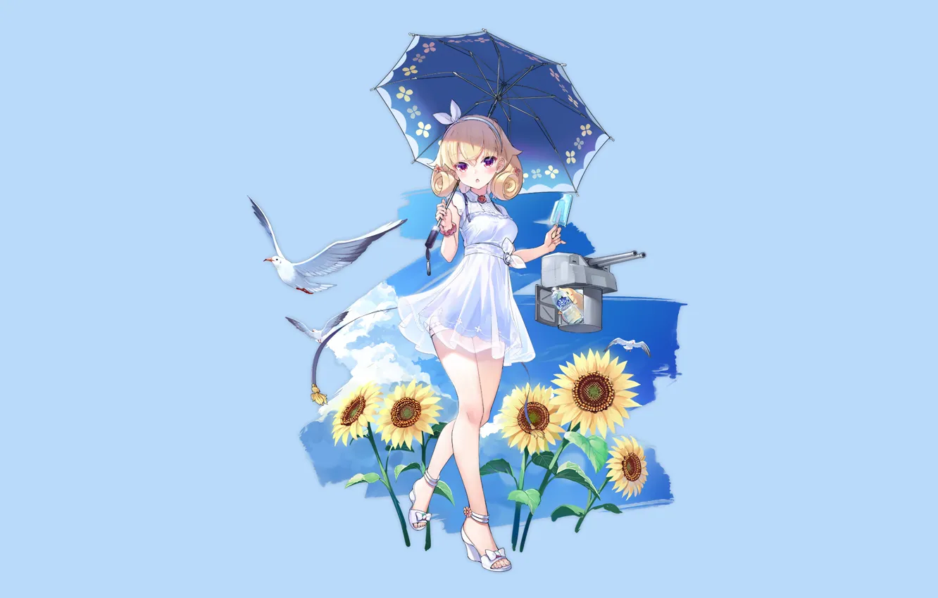 Фото обои girl, sexy, dress, anime, beautiful, short hair, pretty, blonde