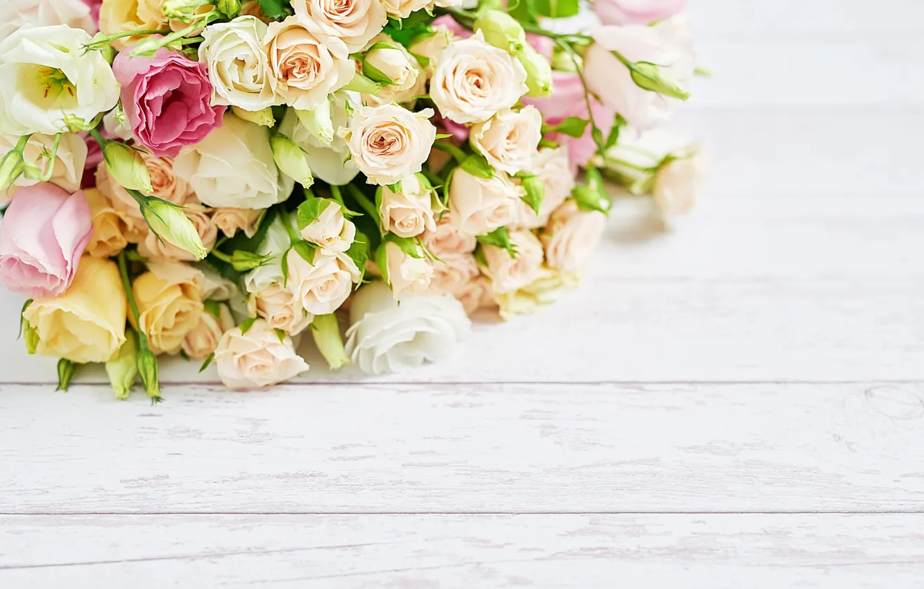 Фото обои белый, цветы, фон, розы, букет, Yarovoy Aleksandr
