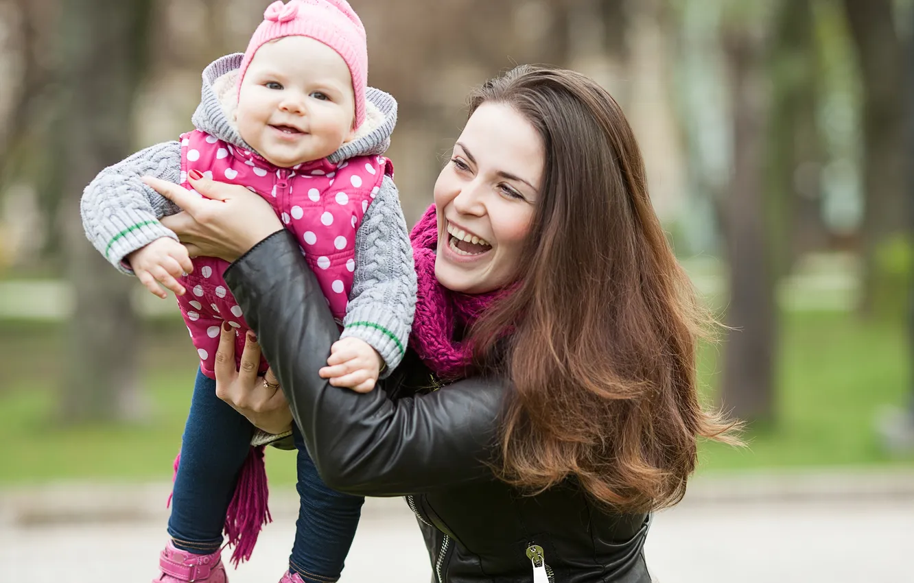 Фото обои счастье, улыбка, прогулка, мама, smile, walk, дочь, happiness