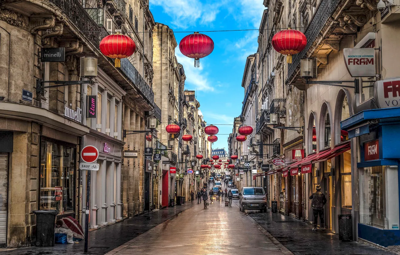 Фото обои город, улица, Франция, Бордо