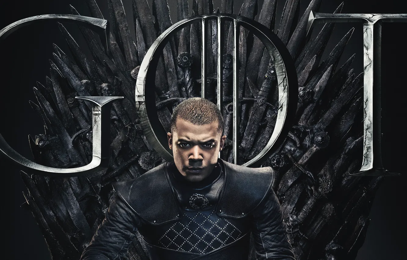 Фото обои трон, Игра Престолов, Game Of Thrones, Jacob Anderson, Джейкоб Андерсон, Серый Червь, Grey Worm