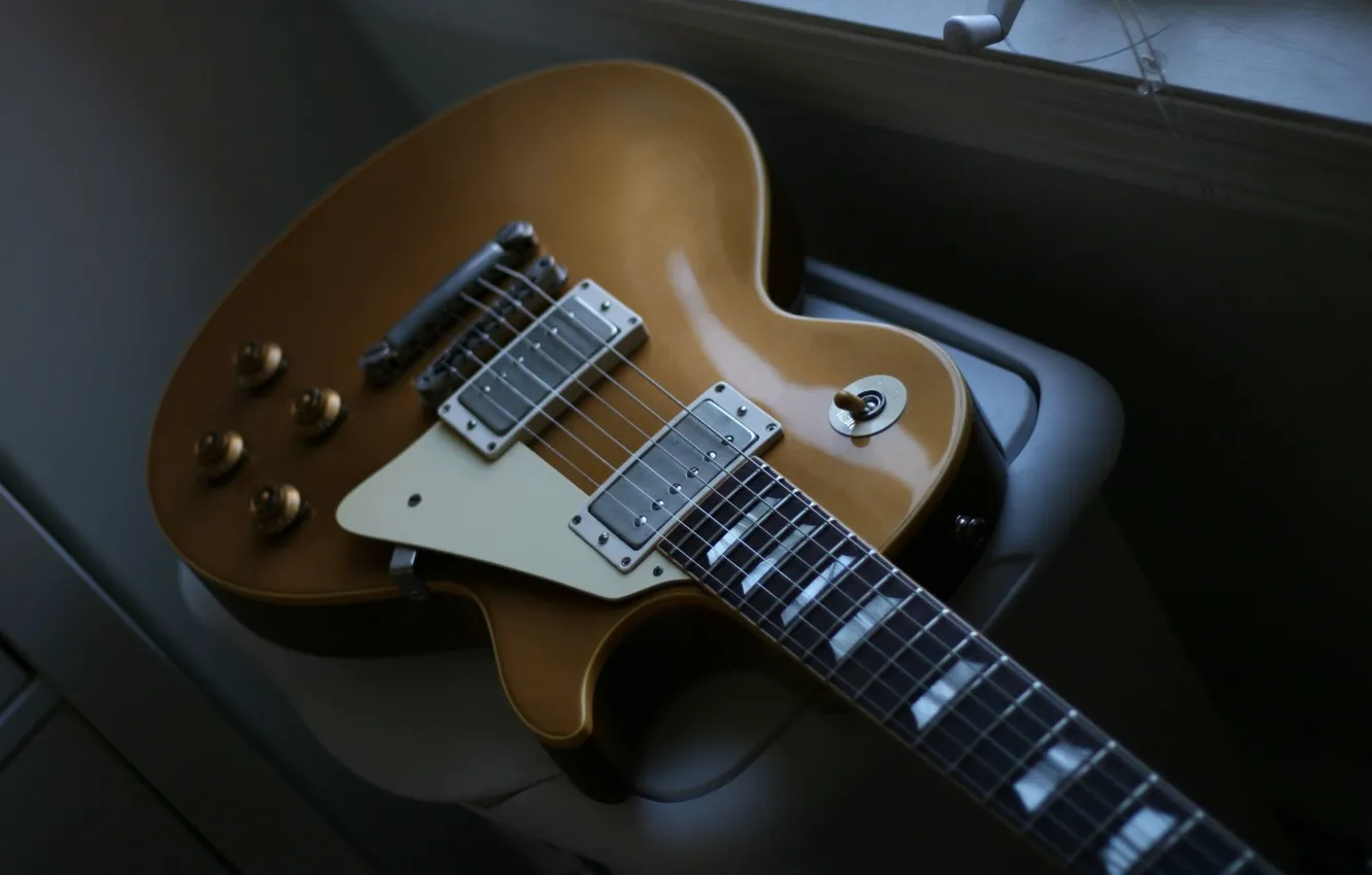 Фото обои гитара, guitar, gibson, strings, light-brown