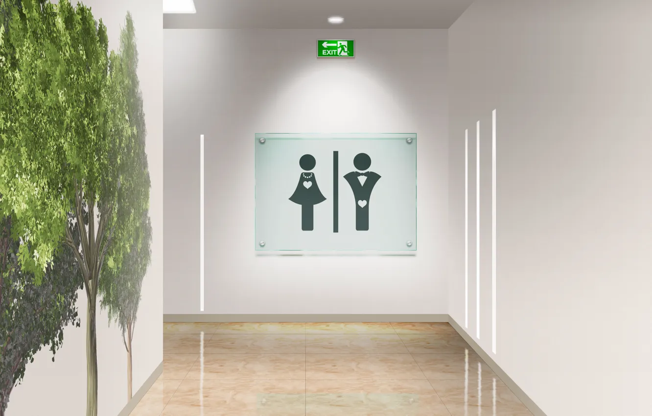 Фото обои sign, public restroom, toilet sign