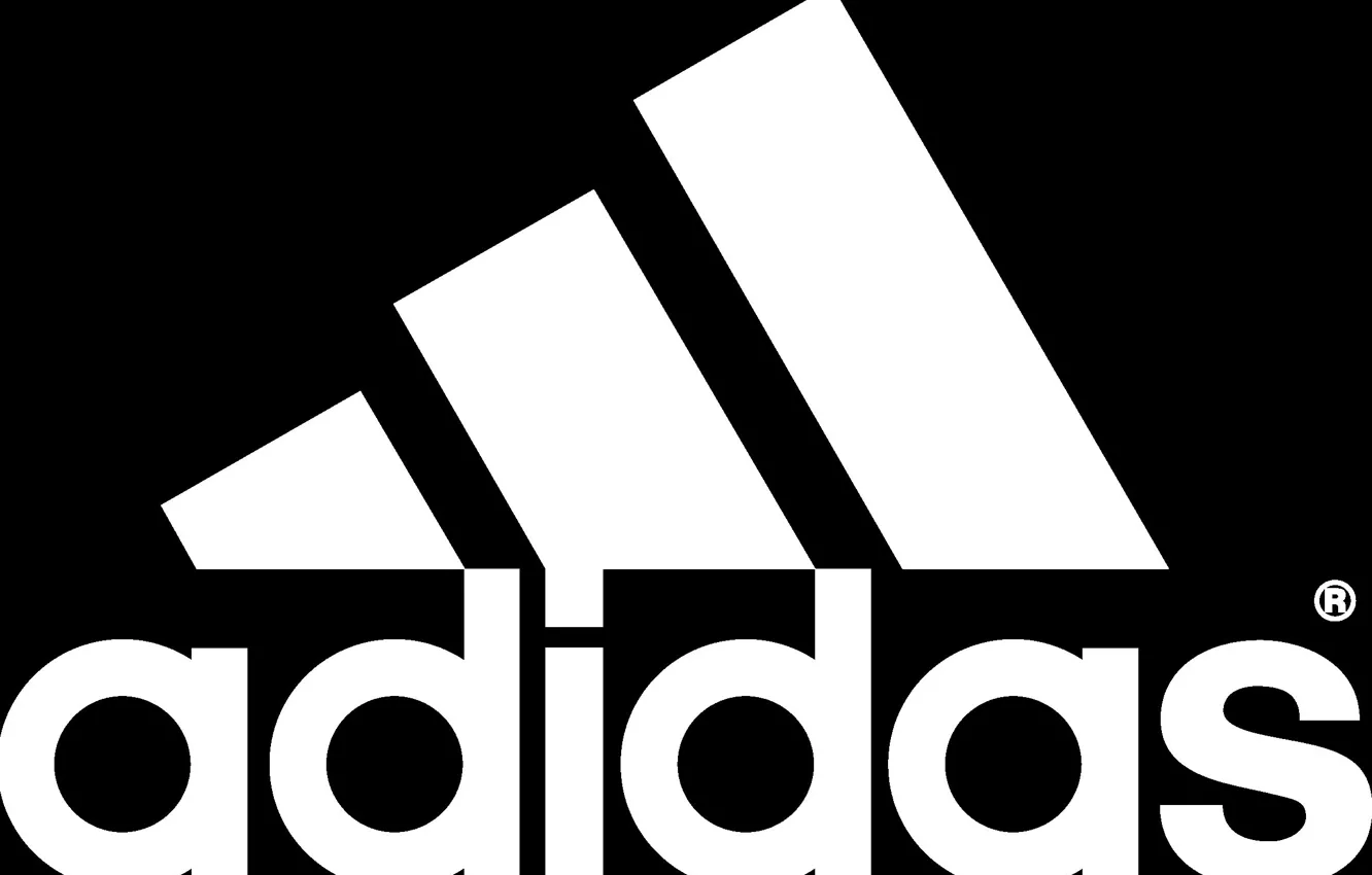 Фото обои logo, white, black, adidas, brand