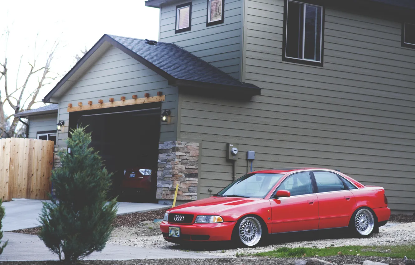 Фото обои дом, Audi, ауди, гараж, субару, stance