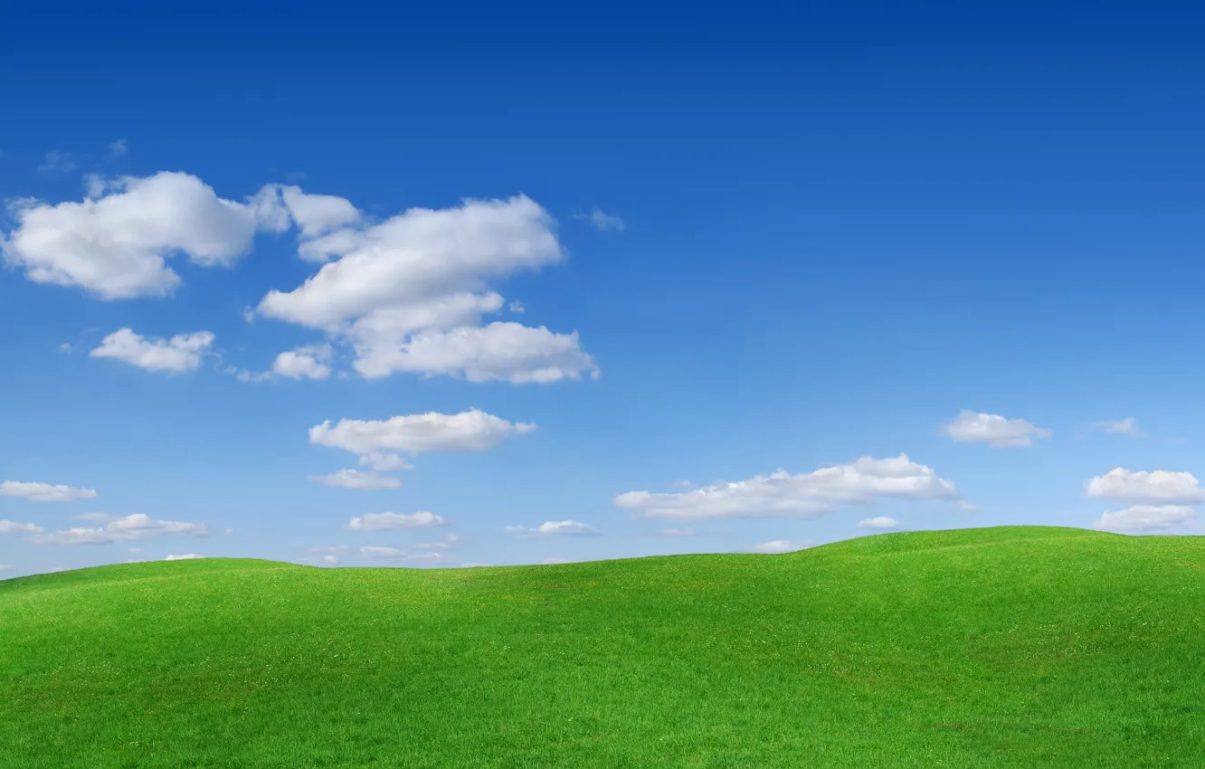 Фото обои небо, трава, облака, природа, фото, холмы, пейзажи, склоны