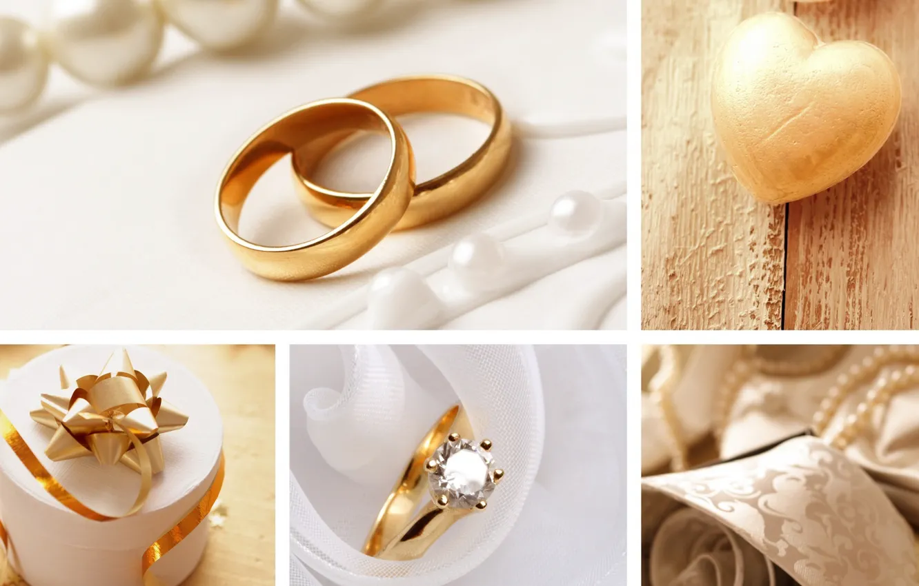 Фото обои коллаж, кольца, украшение, свадьба, декор