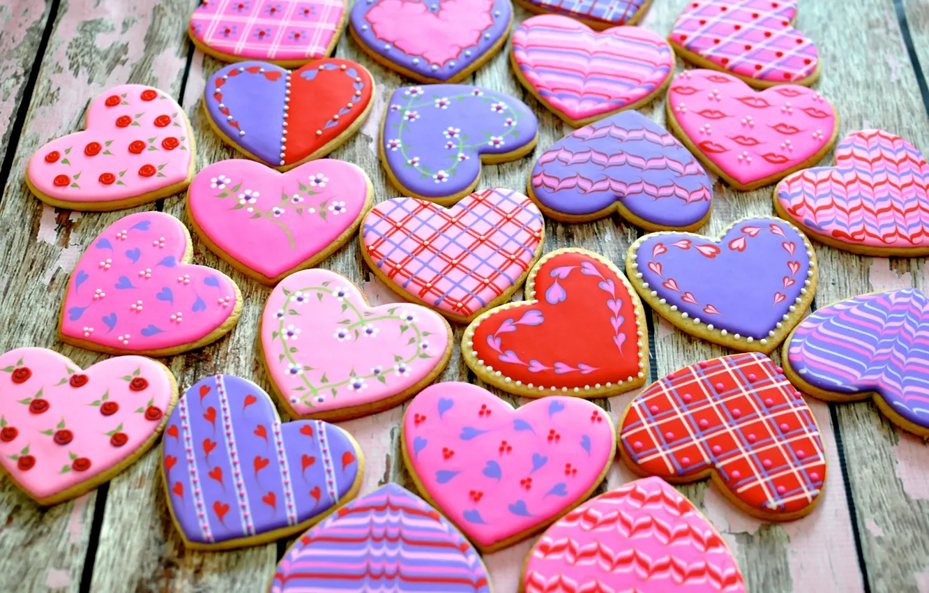 Фото обои сердце, печенье, выпечка, сладкое, Valentine's Day, sweets