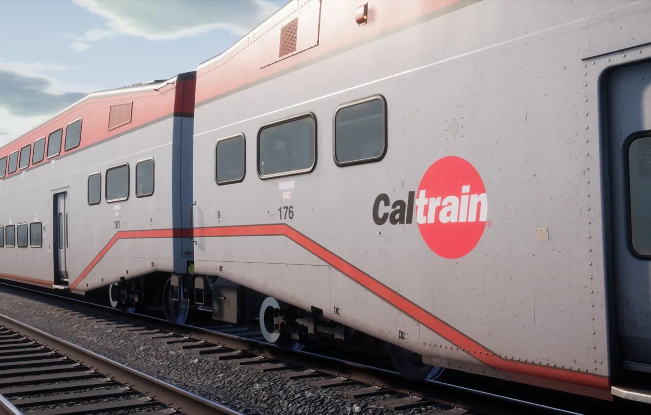 Фото обои Поезд, Электричка, USA, США, Железная Дорога, Train Sim World 2020