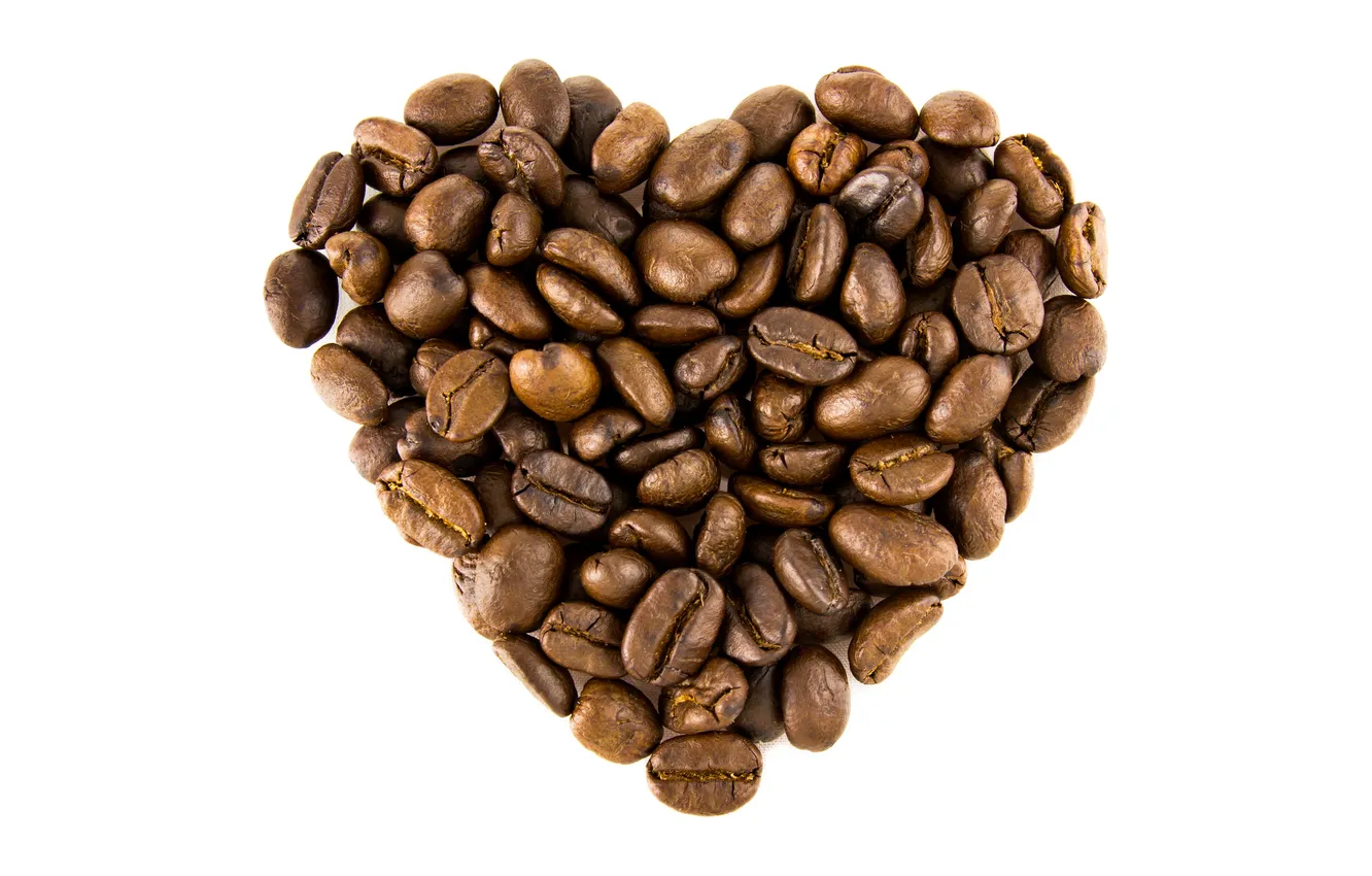 Фото обои любовь, сердце, кофе, зерна, love, heart, coffee