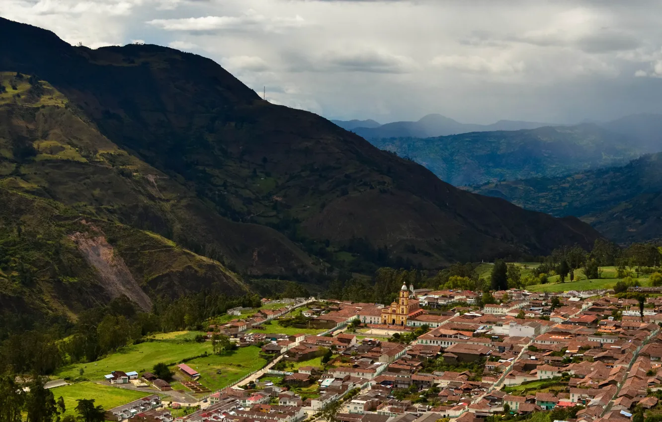 Фото обои горы, город, Colombia, Колумбия, National Park, El Cocuy