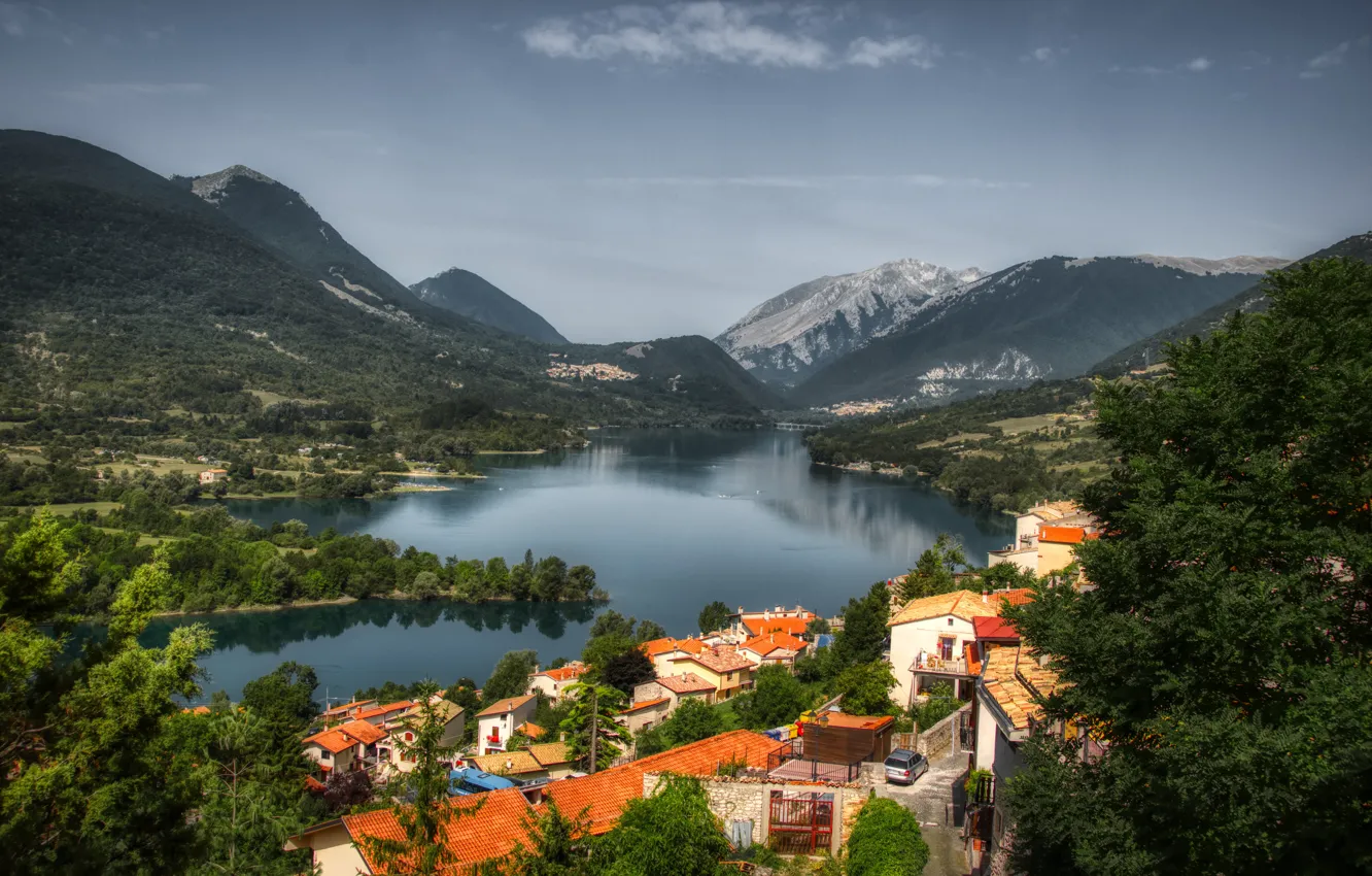 Фото обои горы, озеро, Альпы, Италия, Abruzzo