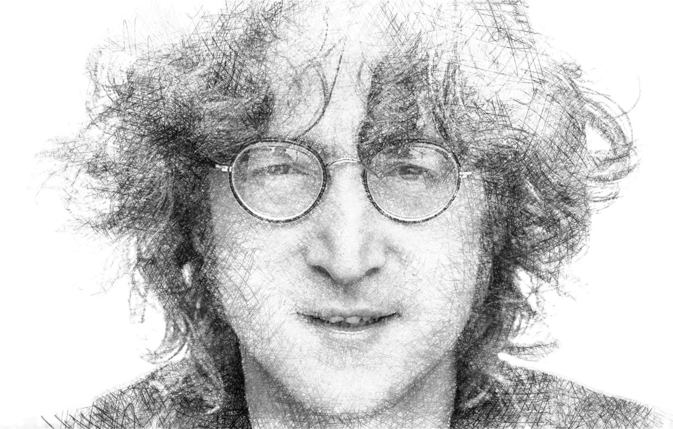 Фото обои портрет, очки, музыкант, Джон Леннон, Биттлз