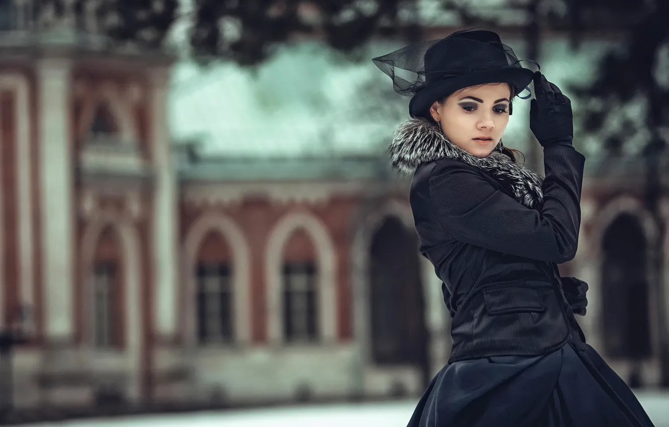 Фото обои портрет, стилизация, шляпка, Анна Каренина