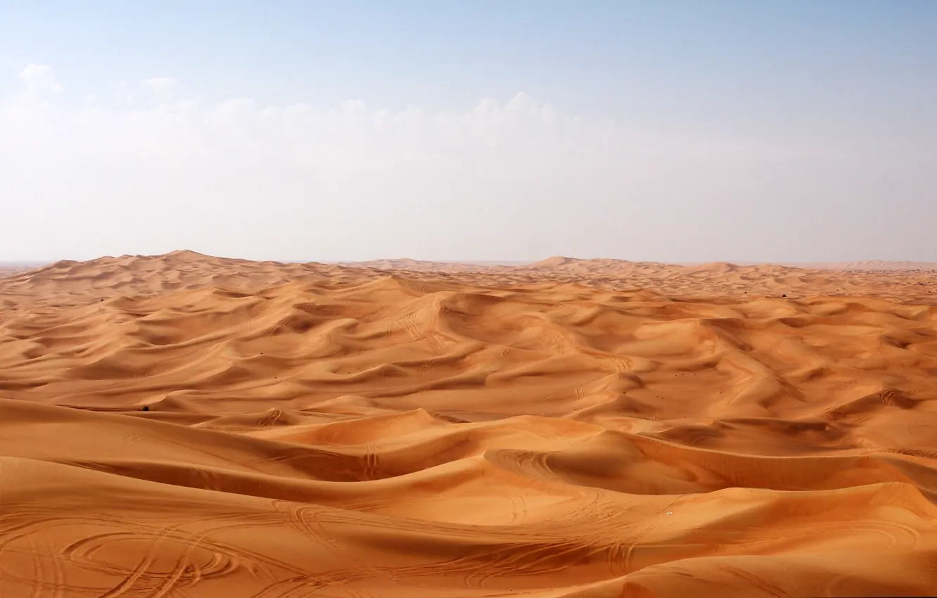 Фото обои песок, следы, пустыня, Desert Rub Al-chali