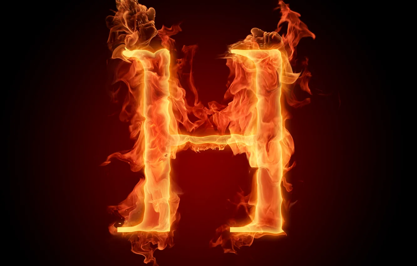 Фото обои огонь, пламя, буква, алфавит