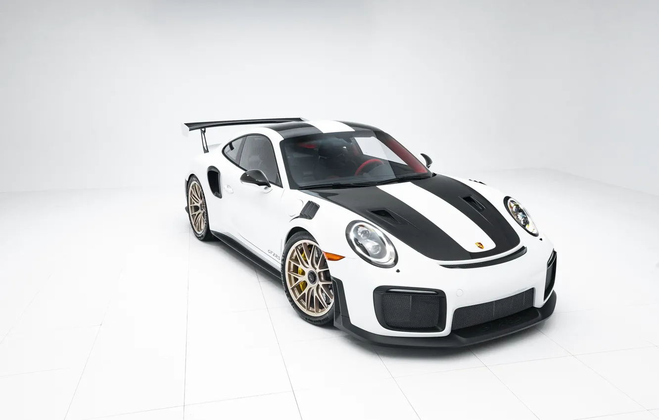 Фото обои Porsche, Front, White, 991, VAG, Sight, GT2RS