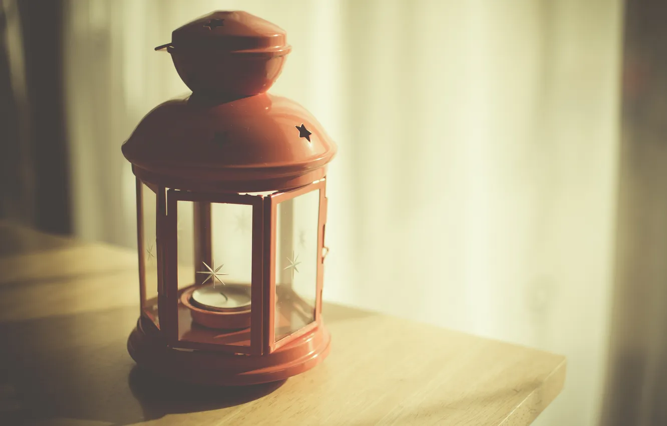 Фото обои стекло, красный, лампа, фонарь, свечка