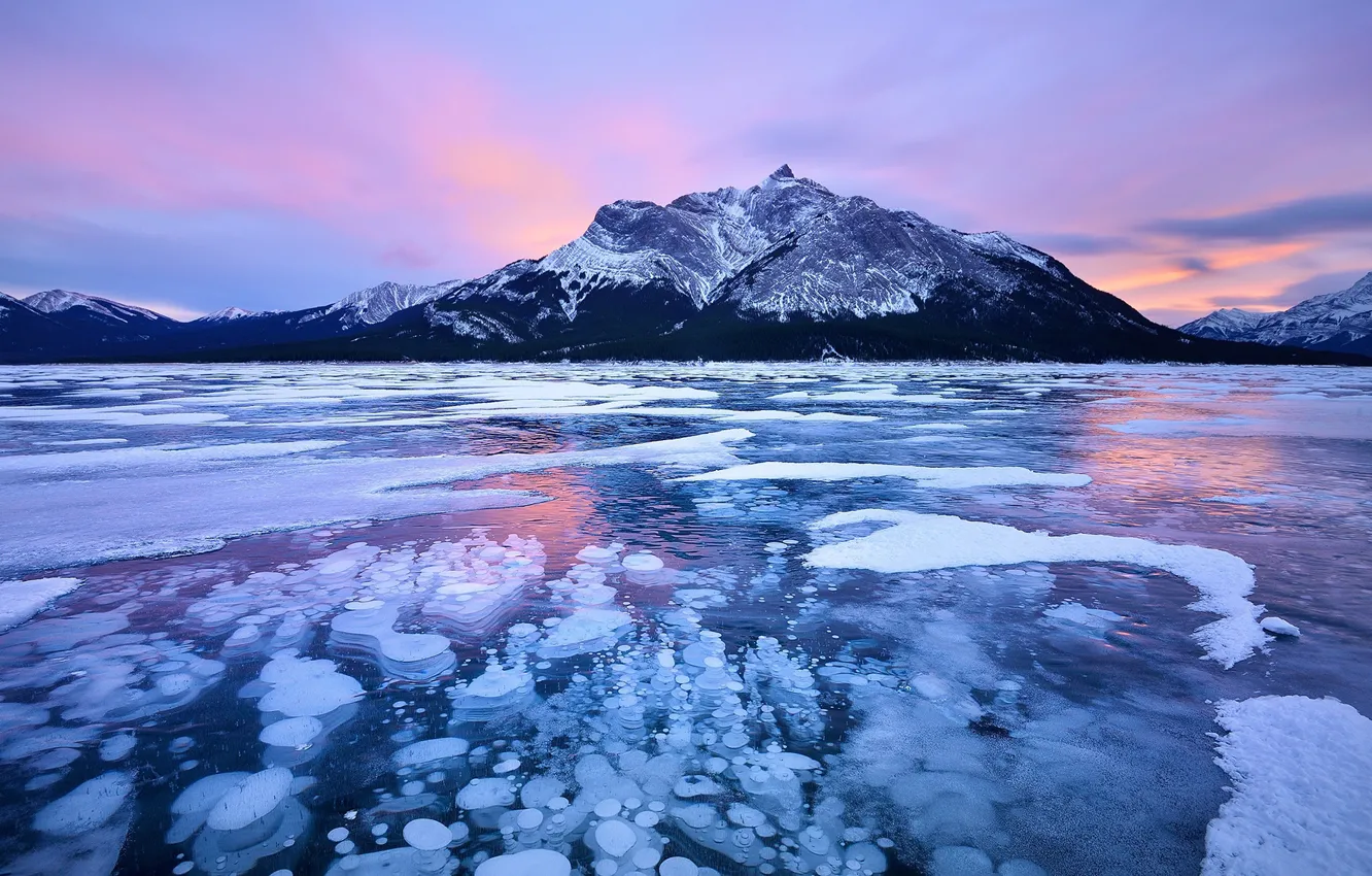 Фото обои зима, море, снег, пейзаж, горы, природа, лёд