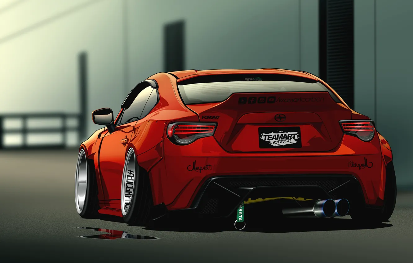 Фото обои red, rear, Vector, FR-S, Scion