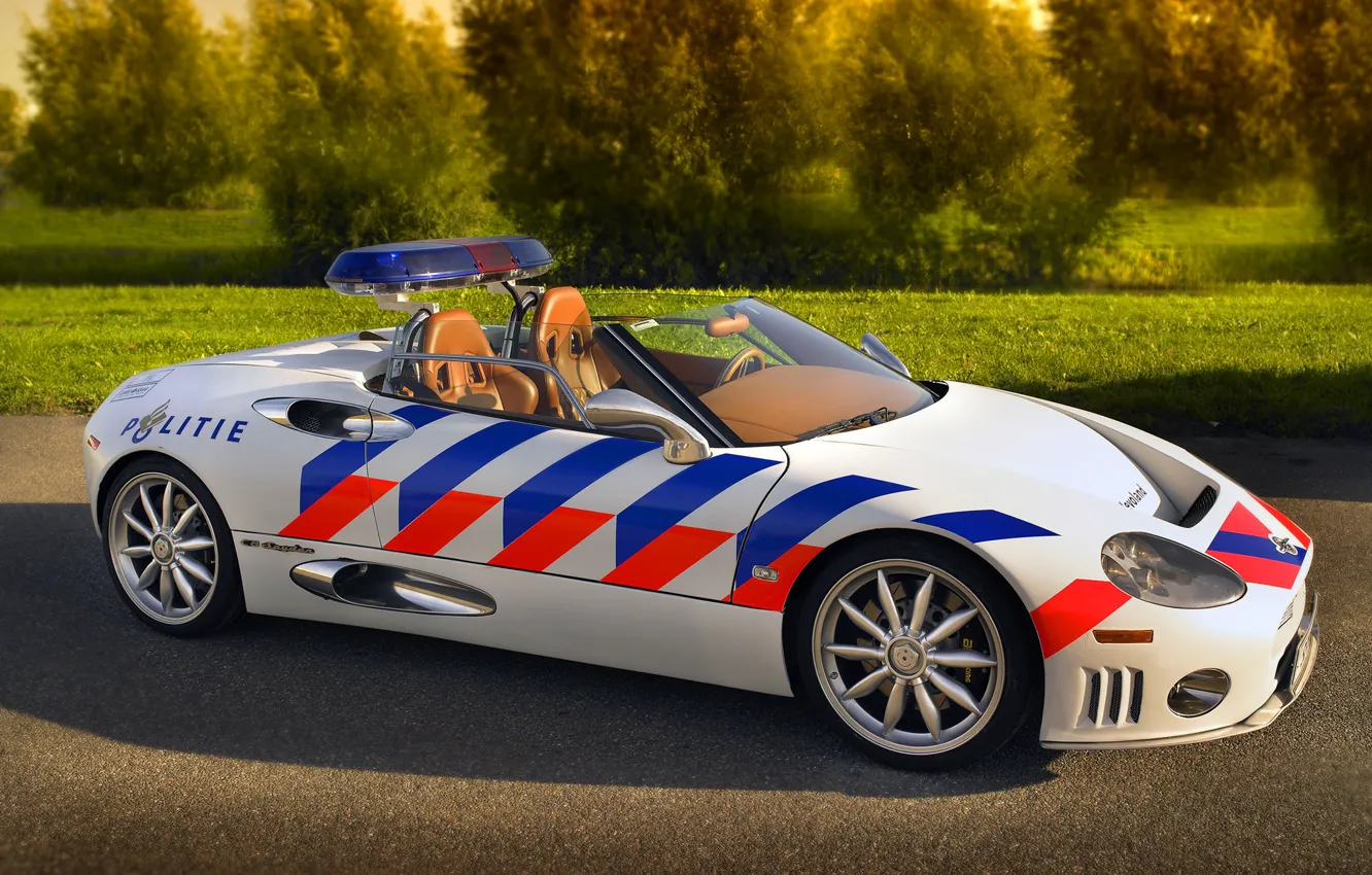 Фото обои кабриолет, police, Spyder, Spyker, politie