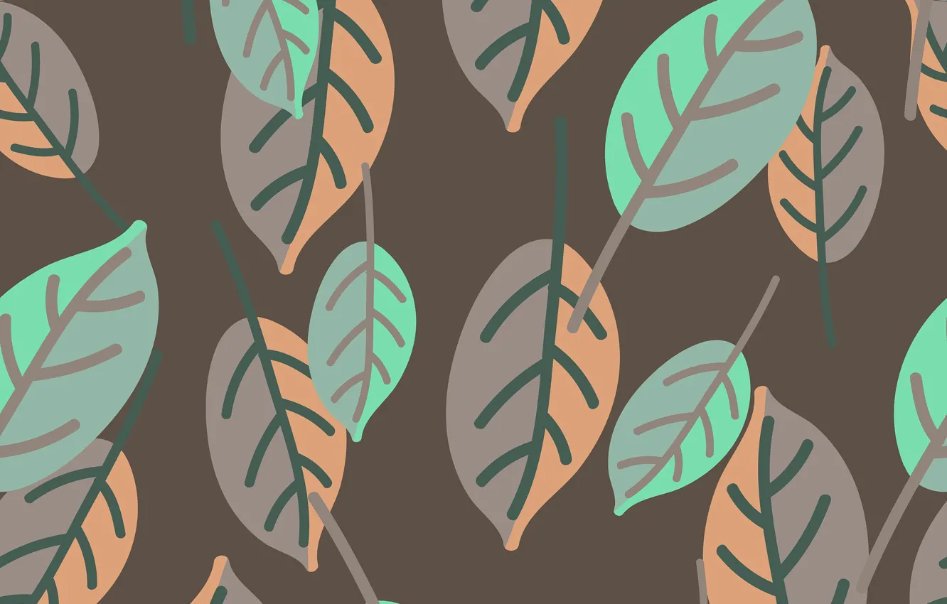 Фото обои листья, текстура, коричневый фон